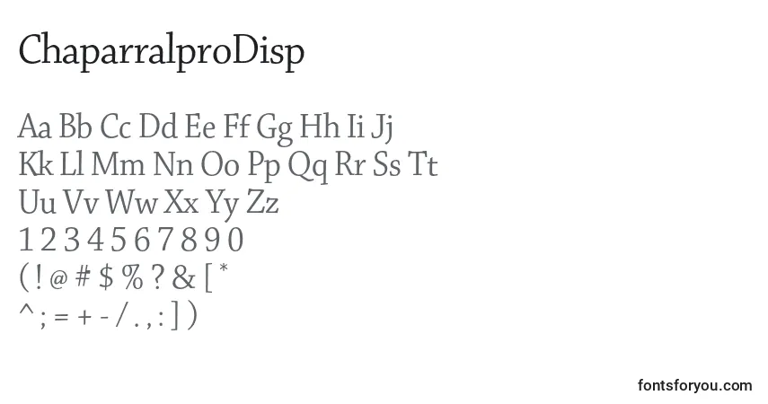 Fuente ChaparralproDisp - alfabeto, números, caracteres especiales