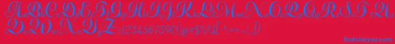 AdanaScript-Schriftart – Blaue Schriften auf rotem Hintergrund