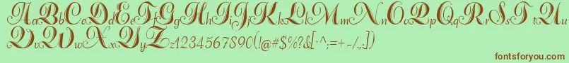 AdanaScript-fontti – ruskeat fontit vihreällä taustalla
