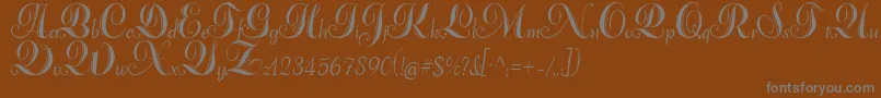 AdanaScript-Schriftart – Graue Schriften auf braunem Hintergrund