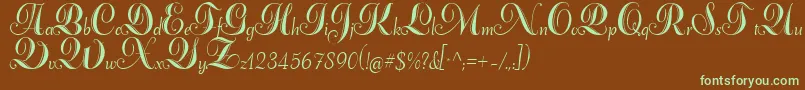 AdanaScript Font – Green Fonts on Brown Background