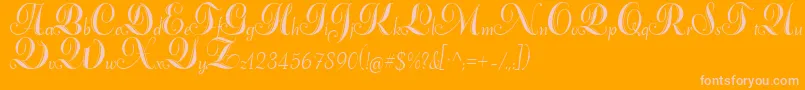 Czcionka AdanaScript – różowe czcionki na pomarańczowym tle
