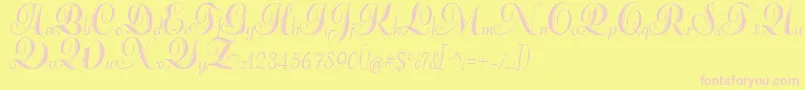 Шрифт AdanaScript – розовые шрифты на жёлтом фоне
