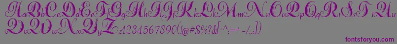 AdanaScript-fontti – violetit fontit harmaalla taustalla
