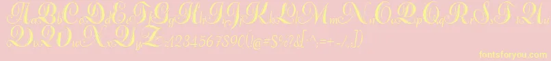 AdanaScript-Schriftart – Gelbe Schriften auf rosa Hintergrund