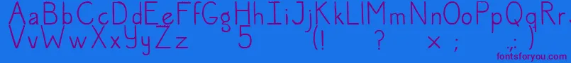 Jose-Schriftart – Violette Schriften auf blauem Hintergrund