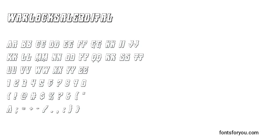 A fonte Warlocksale3Dital – alfabeto, números, caracteres especiais