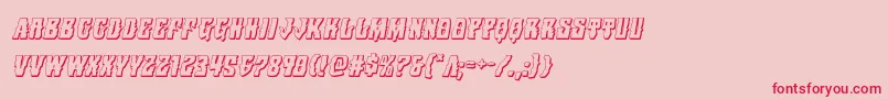 フォントWarlocksale3Dital – ピンクの背景に赤い文字