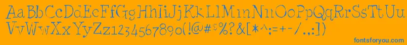 Minyanouvellegaunt Font – Blue Fonts on Orange Background