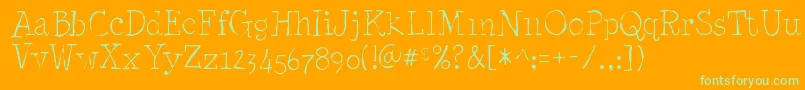 Minyanouvellegaunt Font – Green Fonts on Orange Background