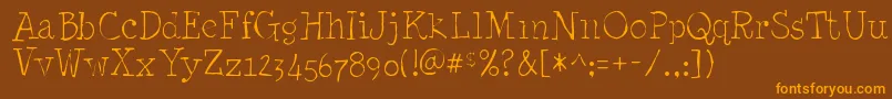 Minyanouvellegaunt Font – Orange Fonts on Brown Background