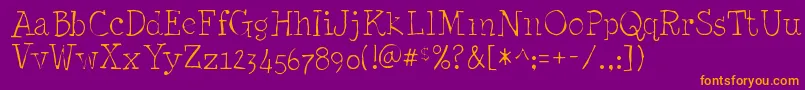 Minyanouvellegaunt Font – Orange Fonts on Purple Background