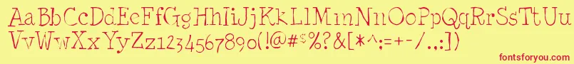 Minyanouvellegaunt Font – Red Fonts on Yellow Background