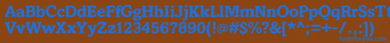 フォントSlabstickBold – 茶色の背景に青い文字