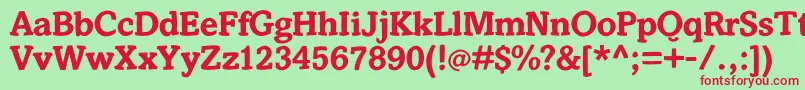 SlabstickBold Font – Red Fonts on Green Background