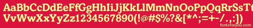 SlabstickBold Font – Yellow Fonts on Red Background