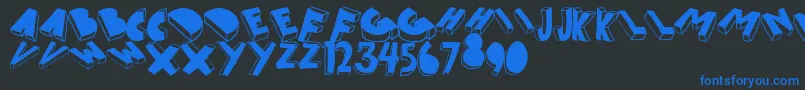 ThreedFilled Font – Blue Fonts on Black Background