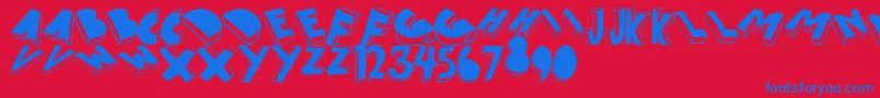 ThreedFilled Font – Blue Fonts on Red Background