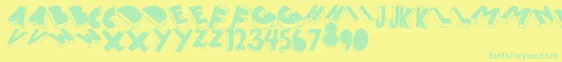 ThreedFilled Font – Green Fonts on Yellow Background