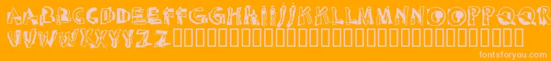 AbstractLtRegular-Schriftart – Rosa Schriften auf orangefarbenem Hintergrund