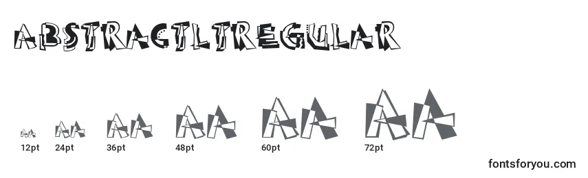 Размеры шрифта AbstractLtRegular