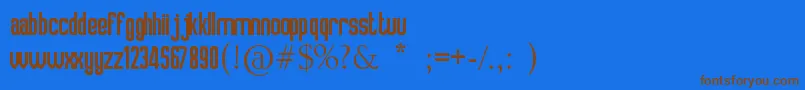 フォントCrosslink – 茶色の文字が青い背景にあります。