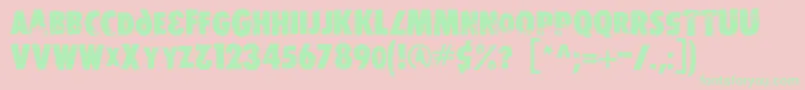 Stamper Font – Green Fonts on Pink Background