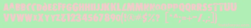 Stamper Font – Pink Fonts on Green Background