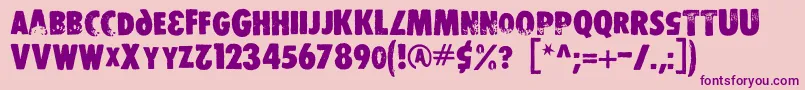 Stamper Font – Purple Fonts on Pink Background