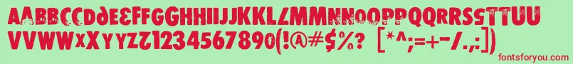 Stamper Font – Red Fonts on Green Background