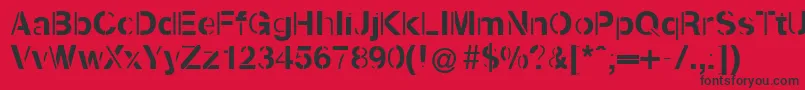 Kenzotiqua Font – Black Fonts on Red Background