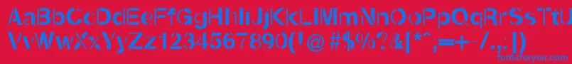 Kenzotiqua Font – Blue Fonts on Red Background