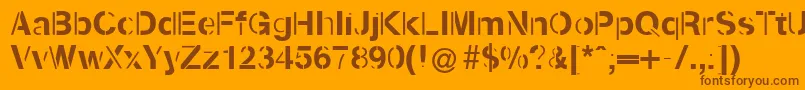 Kenzotiqua Font – Brown Fonts on Orange Background