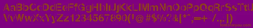 Kenzotiqua Font – Brown Fonts on Purple Background