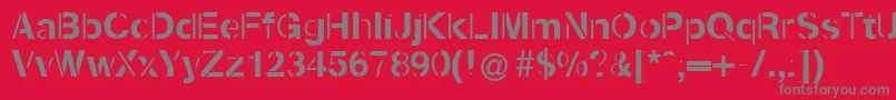 Kenzotiqua Font – Gray Fonts on Red Background