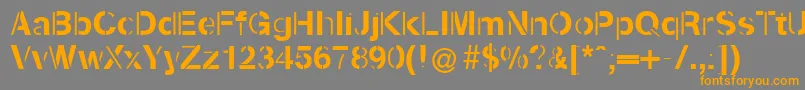 Kenzotiqua Font – Orange Fonts on Gray Background