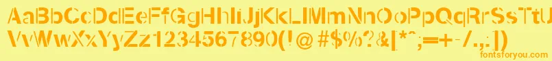 Kenzotiqua Font – Orange Fonts on Yellow Background