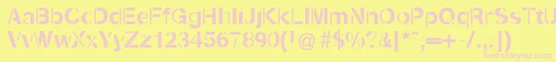 Kenzotiqua Font – Pink Fonts on Yellow Background