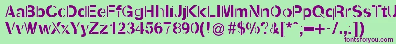 Kenzotiqua Font – Purple Fonts on Green Background