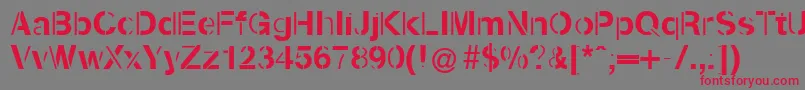 Kenzotiqua Font – Red Fonts on Gray Background