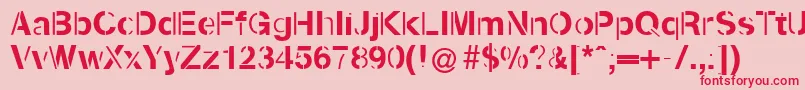 Kenzotiqua Font – Red Fonts on Pink Background