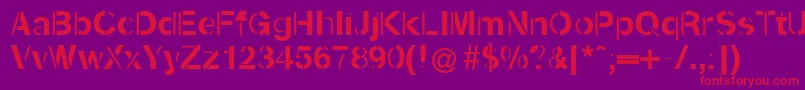 Kenzotiqua Font – Red Fonts on Purple Background