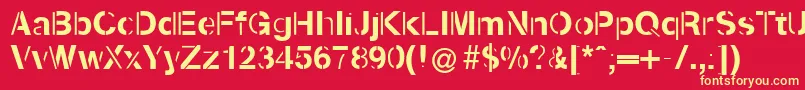 Kenzotiqua Font – Yellow Fonts on Red Background