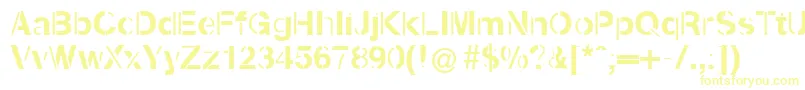 Kenzotiqua Font – Yellow Fonts on White Background