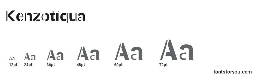 Размеры шрифта Kenzotiqua