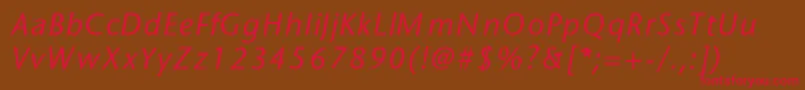 Fonte Sapirseasitalic – fontes vermelhas em um fundo marrom