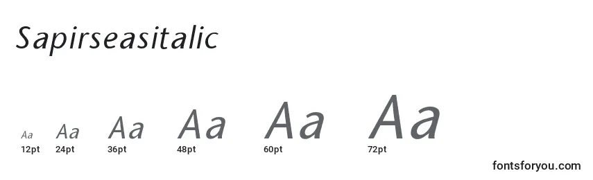 Размеры шрифта Sapirseasitalic