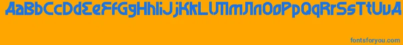 AlghorieBald-Schriftart – Blaue Schriften auf orangefarbenem Hintergrund