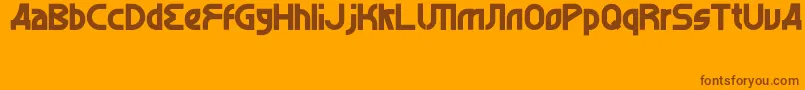 AlghorieBald-Schriftart – Braune Schriften auf orangefarbenem Hintergrund