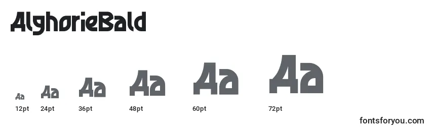 AlghorieBald Font Sizes